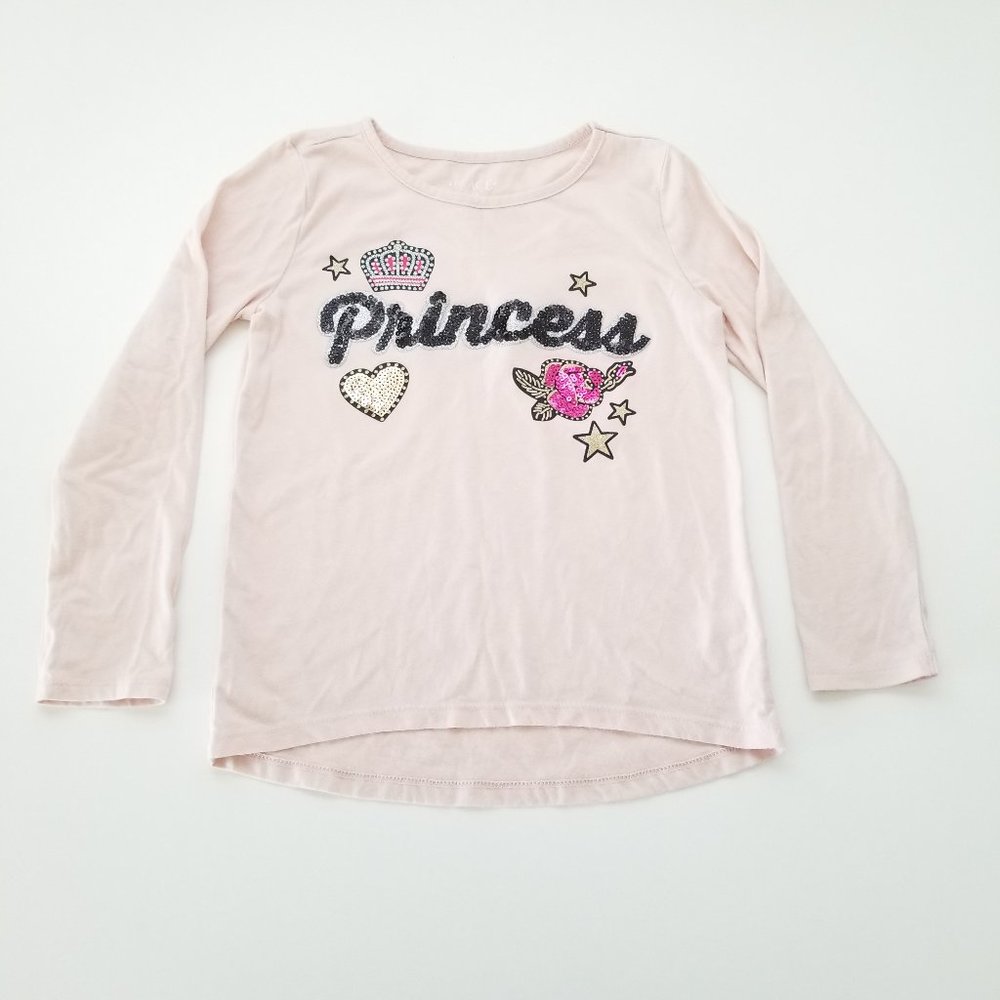 💥 3/$15 - Sequin Blush Pink Princess Long Sleeve Shirt M